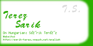 terez sarik business card